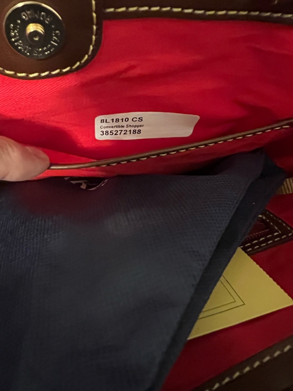 Genuine Dooney & Bourke Italian Florentine Leather Convertible Shopper & Charm - Picture 11 of 16